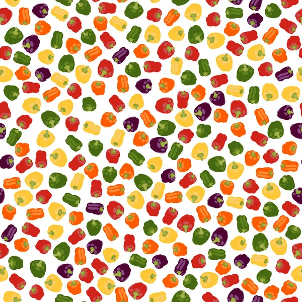 Pimientos dulces de verano. Patrón sin costuras. Colorido . — Vector de stock