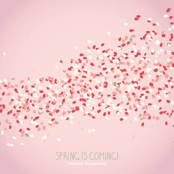 Spring is coming. Sakura petals. Japanese Culture. — Stock Vector