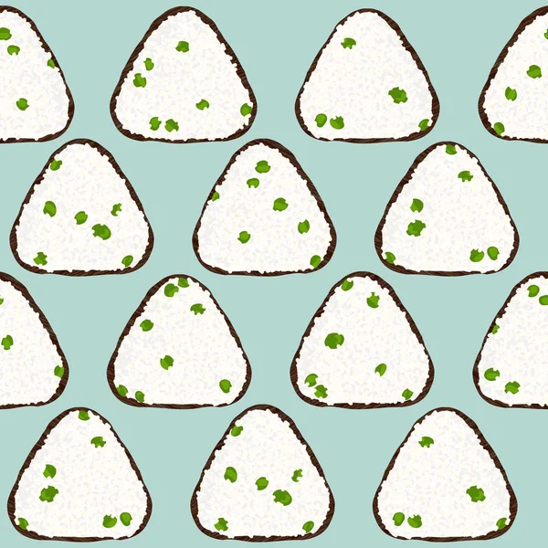 Patrón sin costuras Onigiri. Snack asiático. Bola de arroz . — Vector de stock