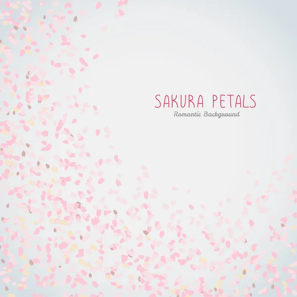 Marco romántico simple para el texto. Pétalos Sakura . — Vector de stock