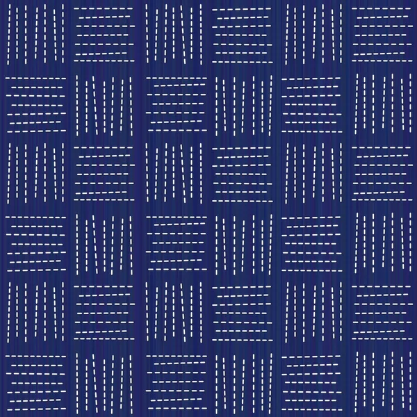 Japanska handarbete. Sashiko. Seamless mönster. — Stock vektor