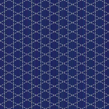 Sashiko motifi. Seamless modeli. Soyut dokuma.