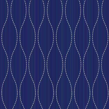 Dalgalı Sashiko motifi. Soyut seamless modeli.
