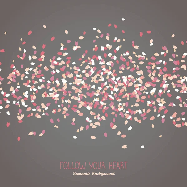 Basit romantik çerçeve metin için. Sakura yaprakları.