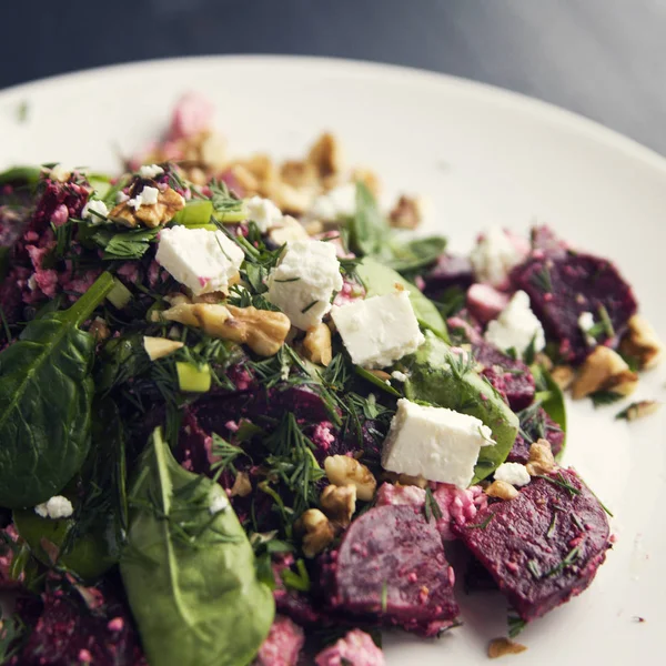 Baby spinach salad. Organic food. Simple dish.