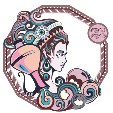 kova zodyak işaretleri. Kız vektör çizim