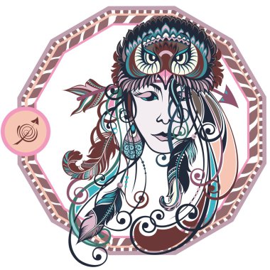 Zodyak yay imzalar. Kız vektör çizim