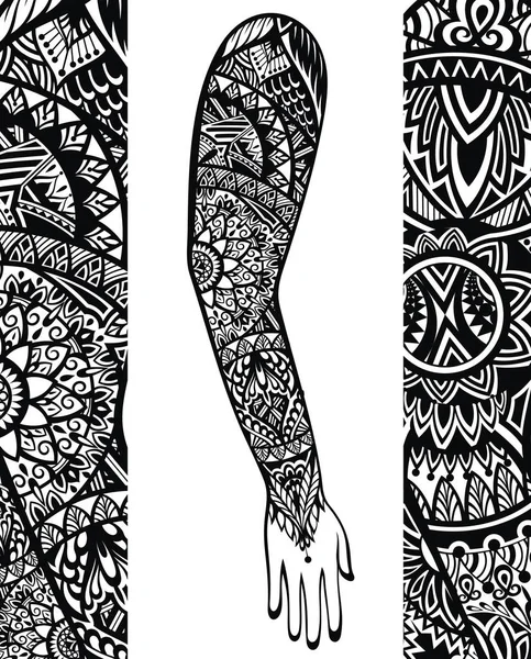 Tatuaggio stile per braccio — Vettoriale Stock