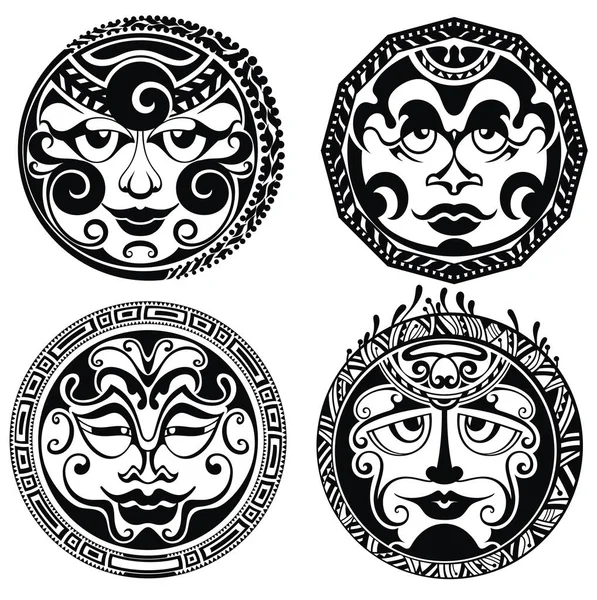 Полінезійська татуювання маски — стоковий вектор
