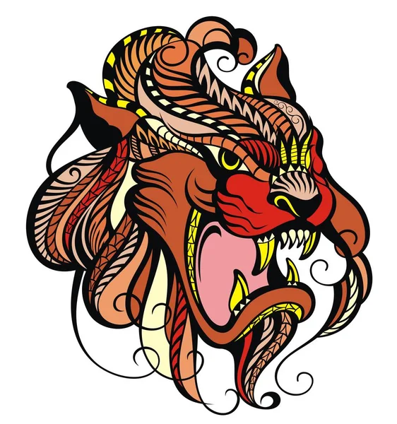 Decoratieve Tiger illustratie — Stockvector