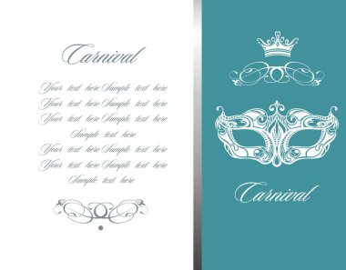 Karnaval maskesi Vintage kartı