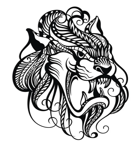 Fekete sárkány tetoválás — Stock Vector