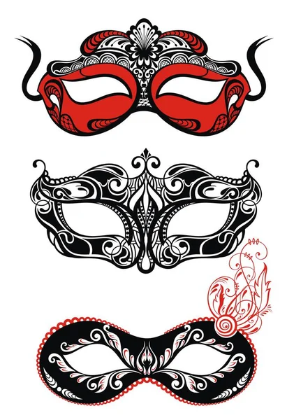 Máscaras festivas silueta — Archivo Imágenes Vectoriales