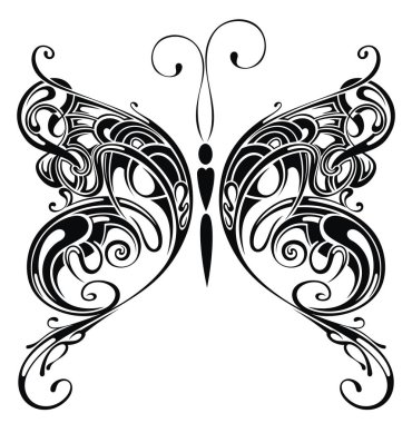 Siyah kelebek tasarım öğesi