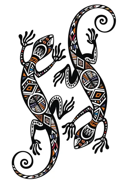 Gecko twee hagedissen — Stockvector