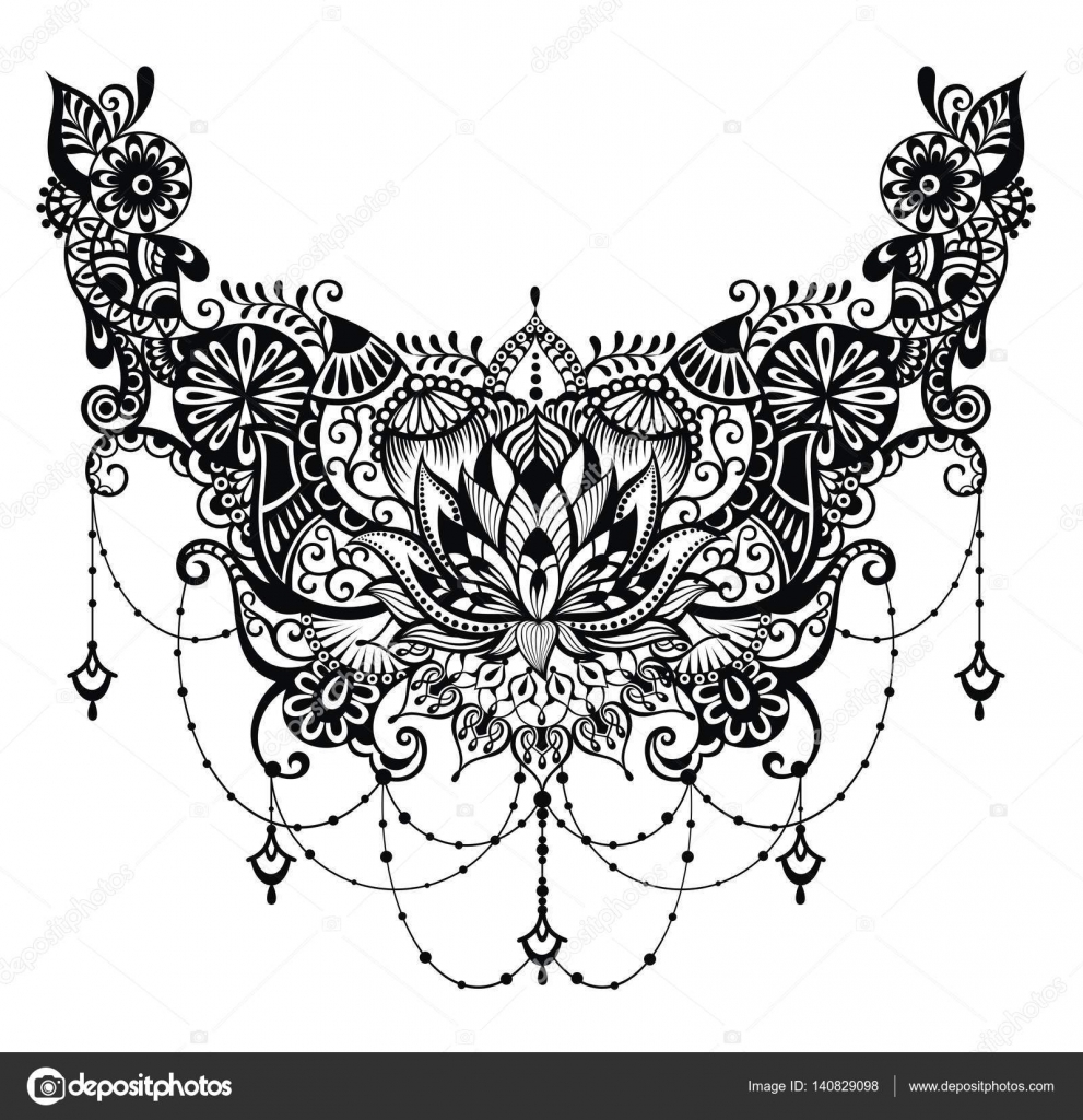 100 Epic Best白黒 タトゥー 蓮 イラスト スーパーイラストコレクション