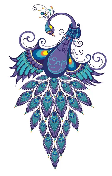 Peacock. Latar belakang vektor - Stok Vektor