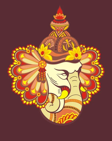 Elefante decorativo Ganesha — Vetor de Stock