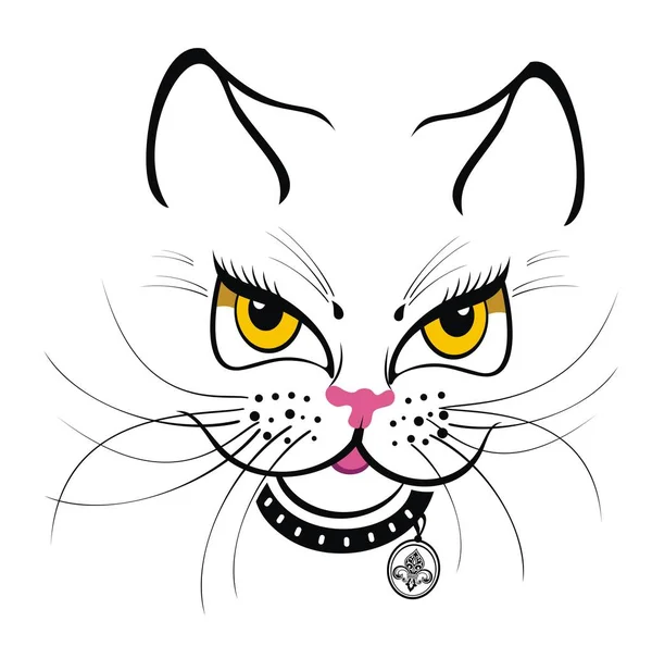T-shirt divertente Cat Stampa — Vettoriale Stock