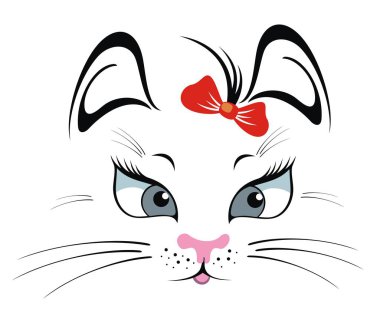 Komik kedi portre, t-shirt tasarım