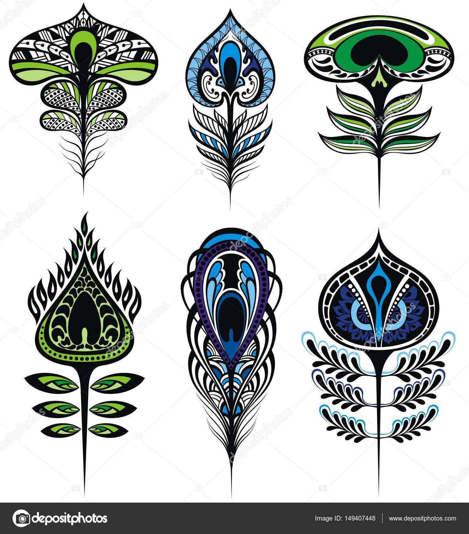 Download Stylized vector peacock feathers — Stock Vector ...