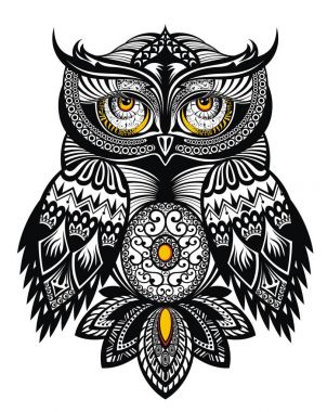 Vektör dövme sanat baykuş 