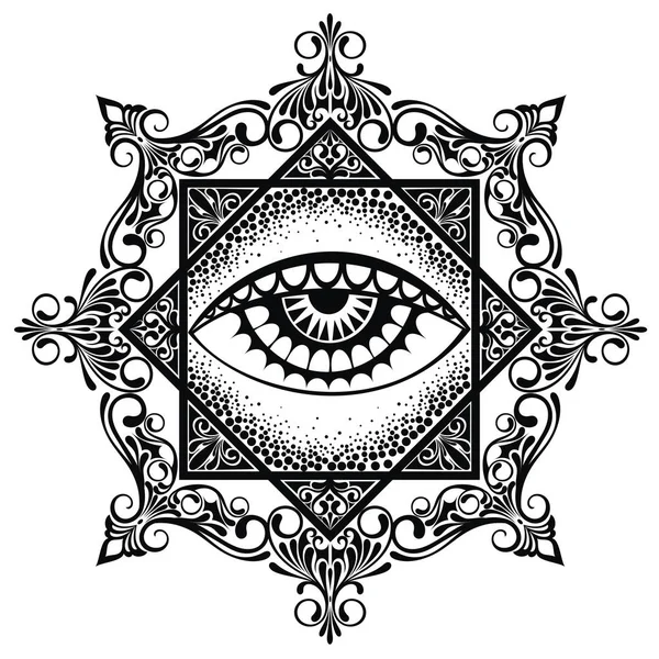 Mandala de pirâmide ocular — Vetor de Stock