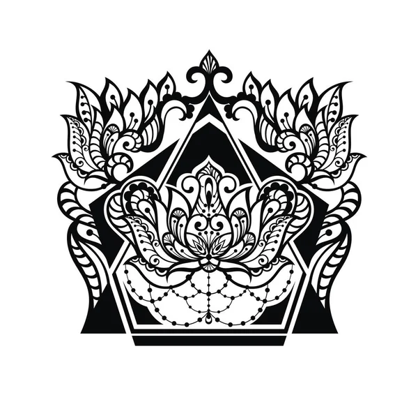 Wzór tatuażu Lotus — Wektor stockowy