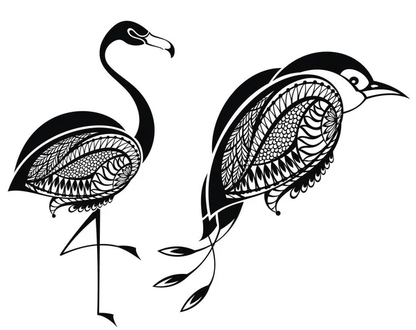 Bird Τατού σύμβολα — Διανυσματικό Αρχείο