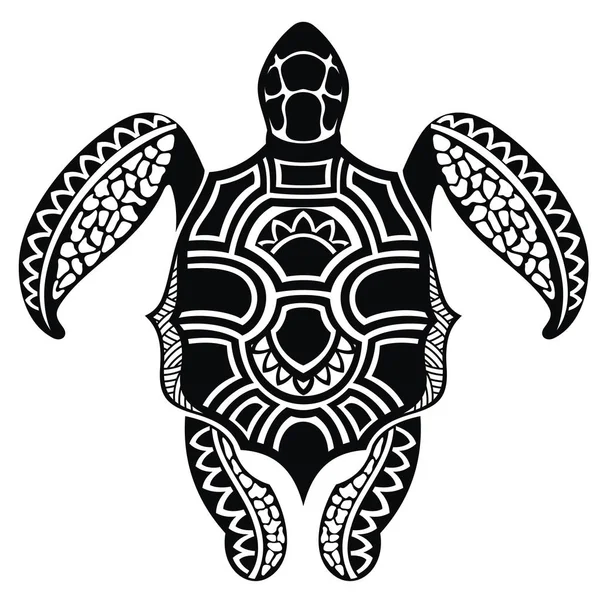 Tatuaggio decorativo tartaruga — Vettoriale Stock