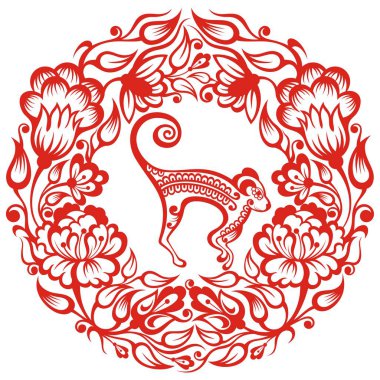 Çince Zodyak - Monkey.Papercut sembolü
