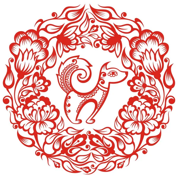 Kínai horoszkóp - kutya — Stock Vector