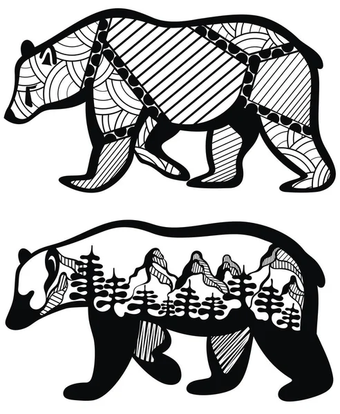 熊的符号集-矢量图 — 图库矢量图片