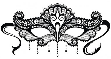 Dantelden güzel maske. Mardi Gras vektör arka plan