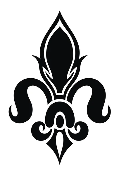 Vektor illustration lily flower heraldiska emblem. Royal fleur-de-lis (fleur-de-lys) symbol — Stock vektor