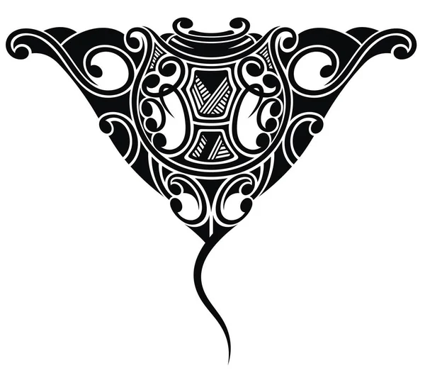 Tatouage Stingray Dans Style Ethnique Maori — Image vectorielle