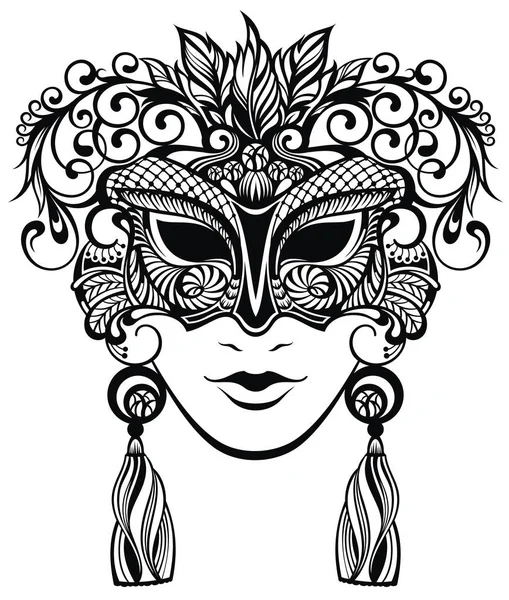 Mask Silhouette Mardi Gras Carnaval — Stock Vector