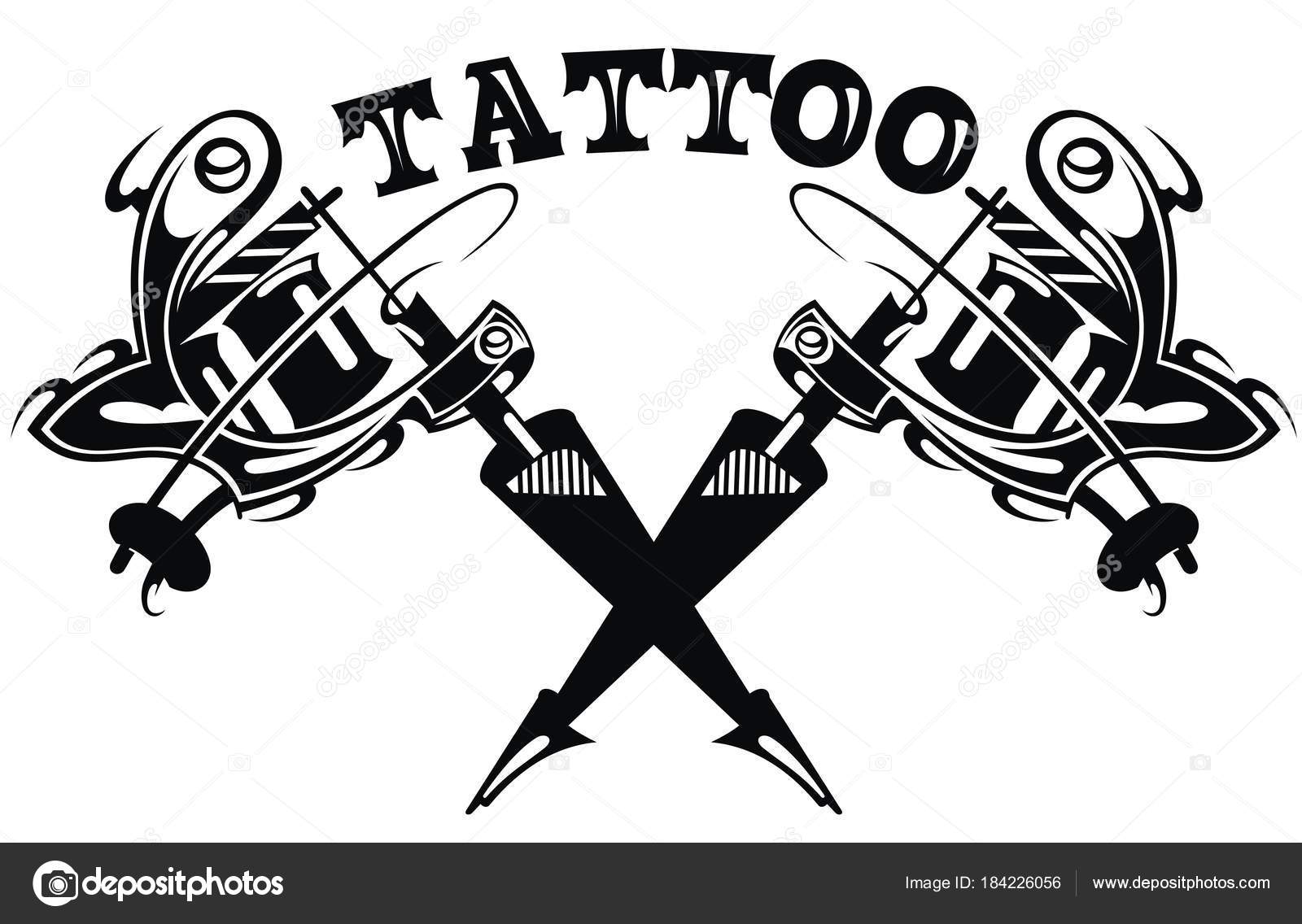 Cool Hand Drawn Tattoo Machine Isolated White Stock Vector Image by  ©Ksyshakiss #184226056