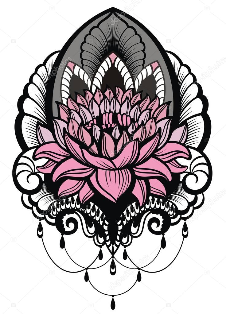 Tattoo oriental design Oriental Style Flower Lotus