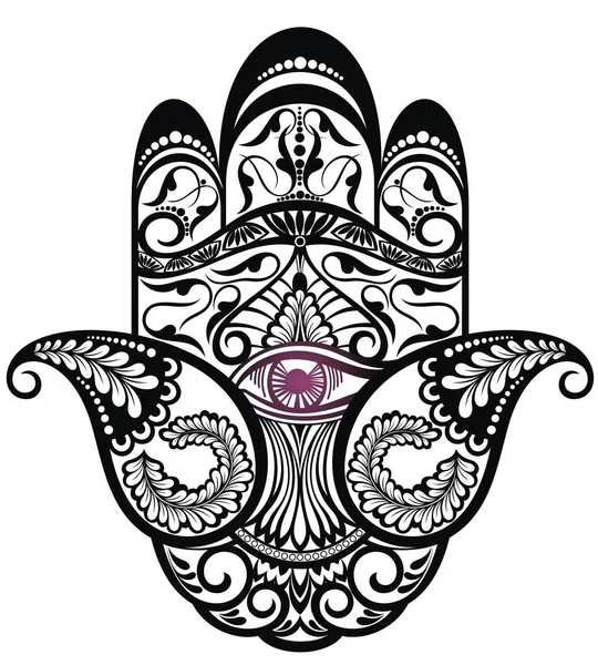 Hamsa Hand Fatima Vector Illustration — Stock Vector