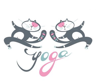 Yoga. Yoga pozisyon yapıyor kedi simgeleri
