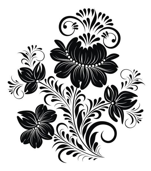 Elemento Floral Ramo Floral Estilizado Composición Decorativa Flores Hojas — Archivo Imágenes Vectoriales