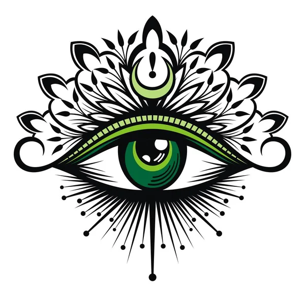 Flash Tatouage Œil Providence Symbole Maçonnique Tous Les Yeux Vue — Image vectorielle