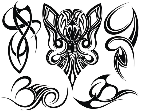 Des Ornements Style Tatouage Art Tribal — Image vectorielle