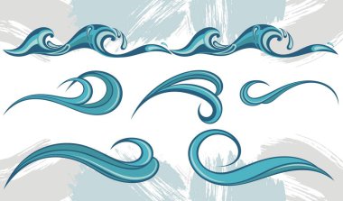 Vektör dalgalarını ayarla. Tasarımın elementleri 