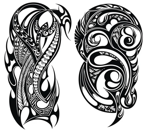 Tribal Tattoo Ontwerp Elementen Set — Stockvector