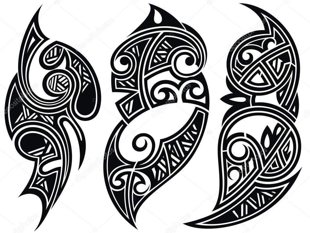Decorative ornaments. Tattoo vector designs