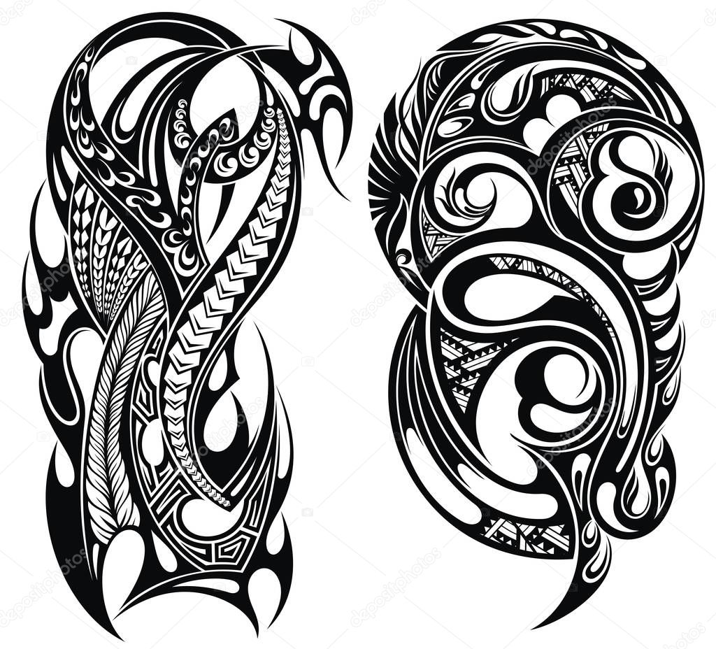 Tribal Tattoo Design Elements Set