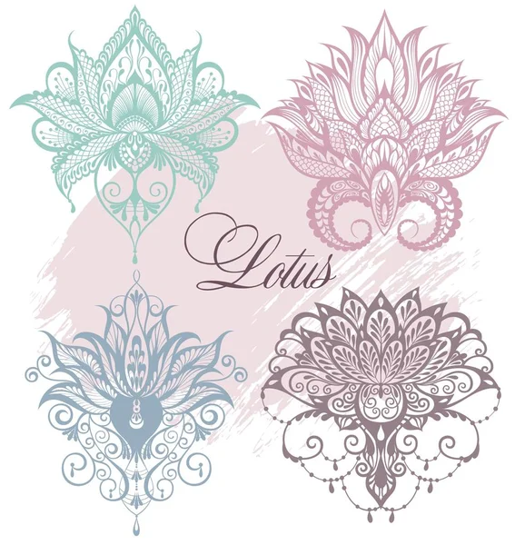 Lotus Logo Vektor Art Set Design — Stockvektor