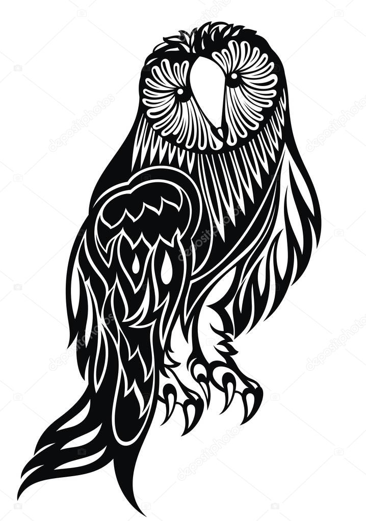 Owl - vector illustration. Icon design 